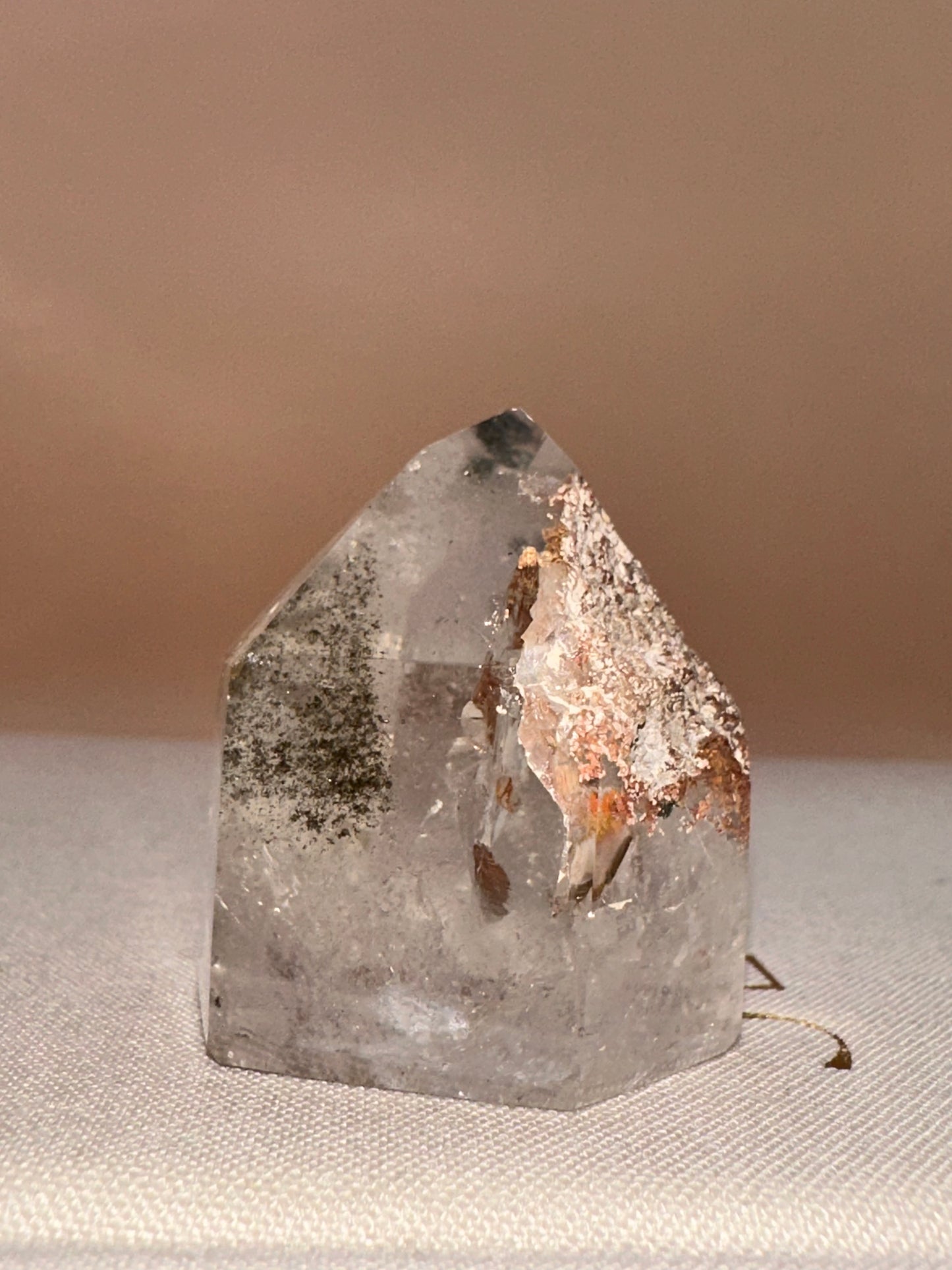 Small Chunky Polished Raw Tip with chlorite inclusions