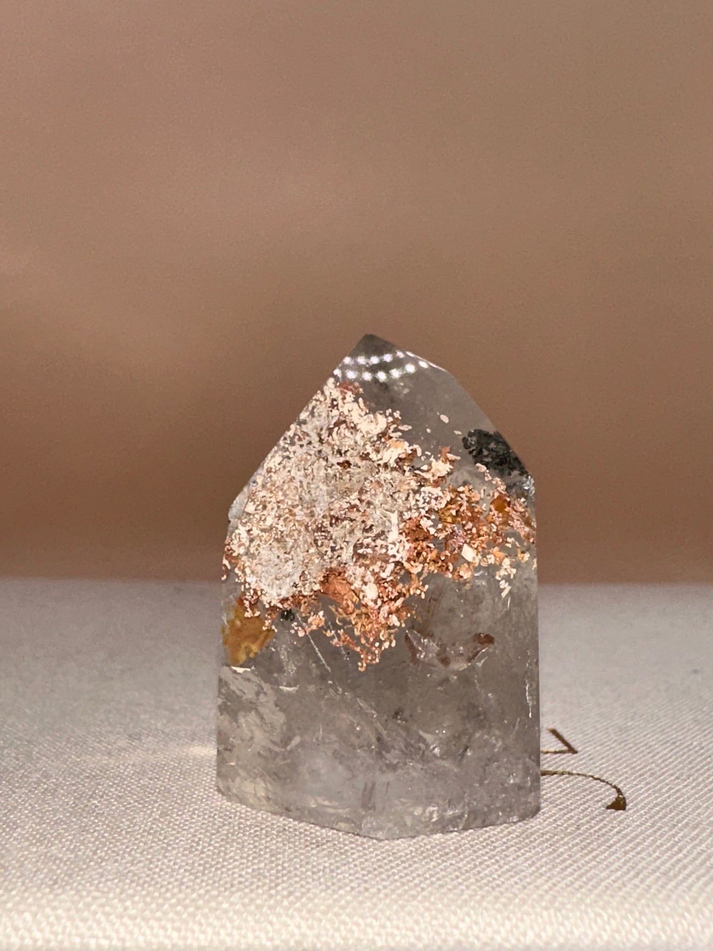 Small Chunky Polished Raw Tip with chlorite inclusions