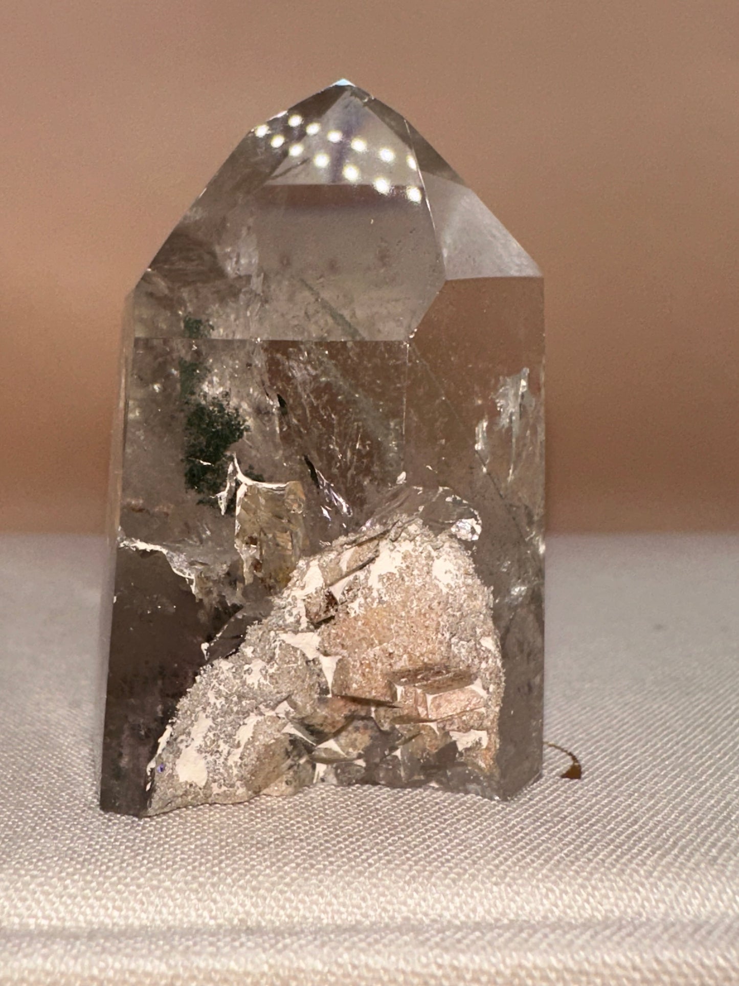 Clear Lodalite Raw Back With Veils