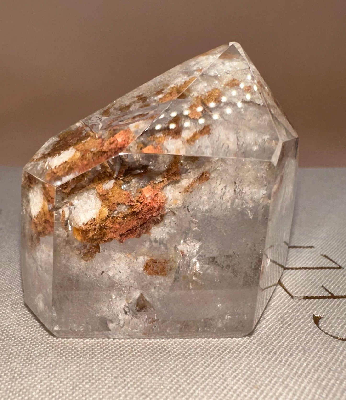 Reddish and Feldspar Lodalite Polished Front, Raw Back
