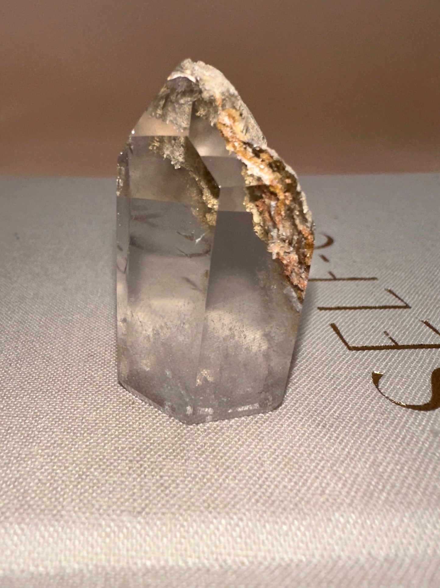 Small Lodalite with red Part Raw Part Polished