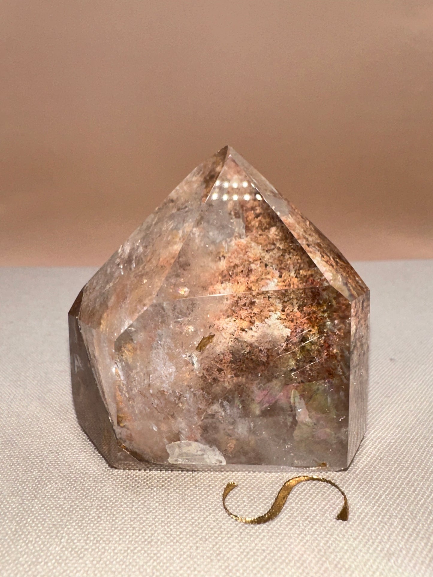 Polished medium Lodalite, Rainbows.