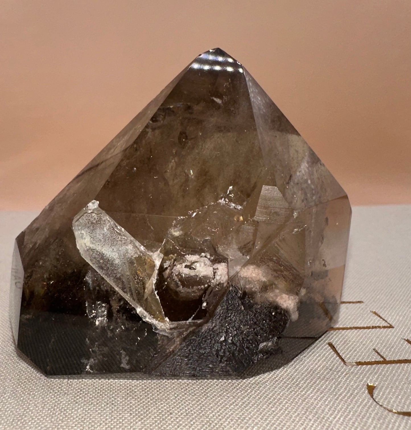 Smokey Lodalite Polished, Key and Raw Back
