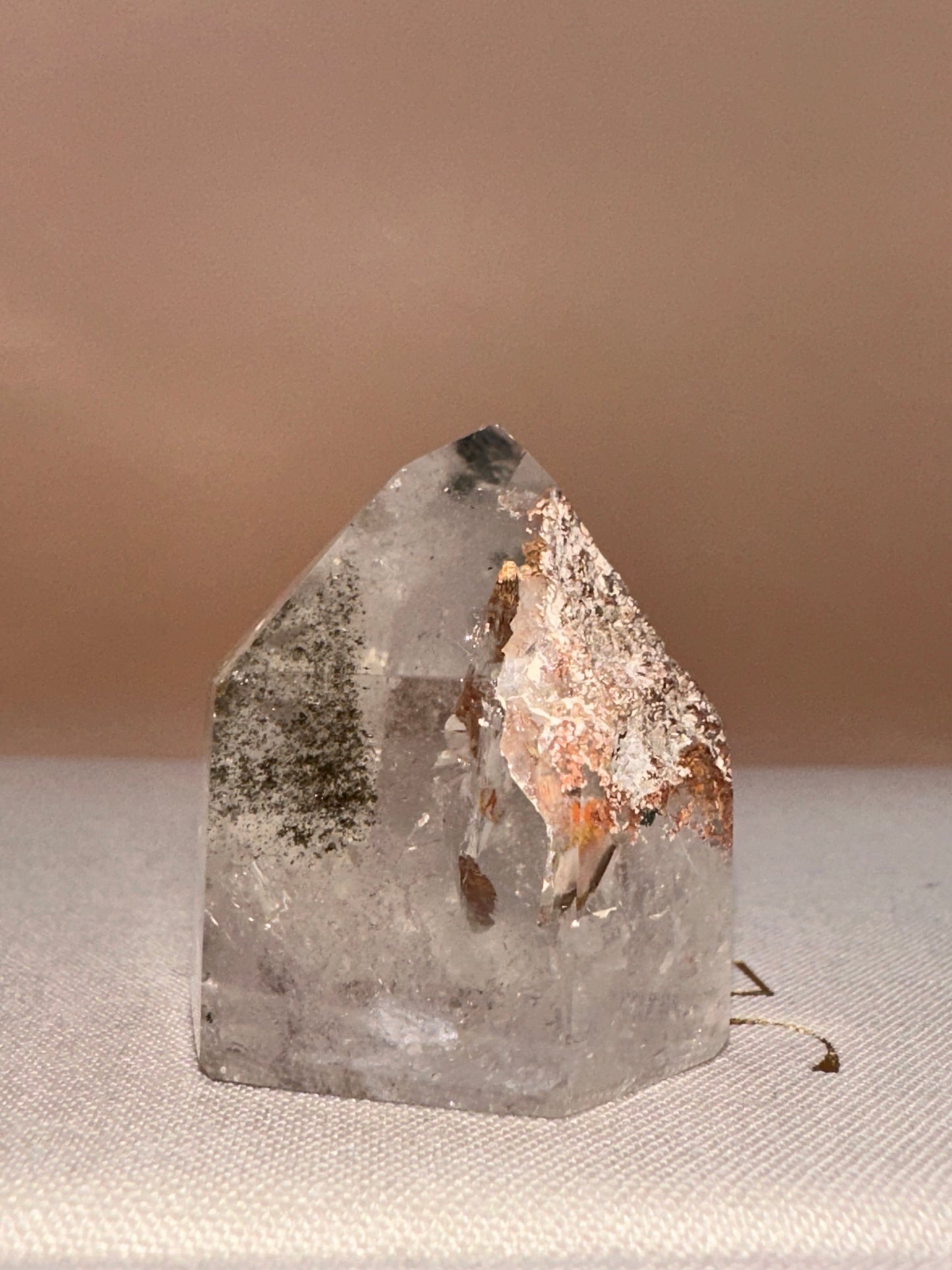Small Chunky Polished Raw Tip with chlorite inclusions