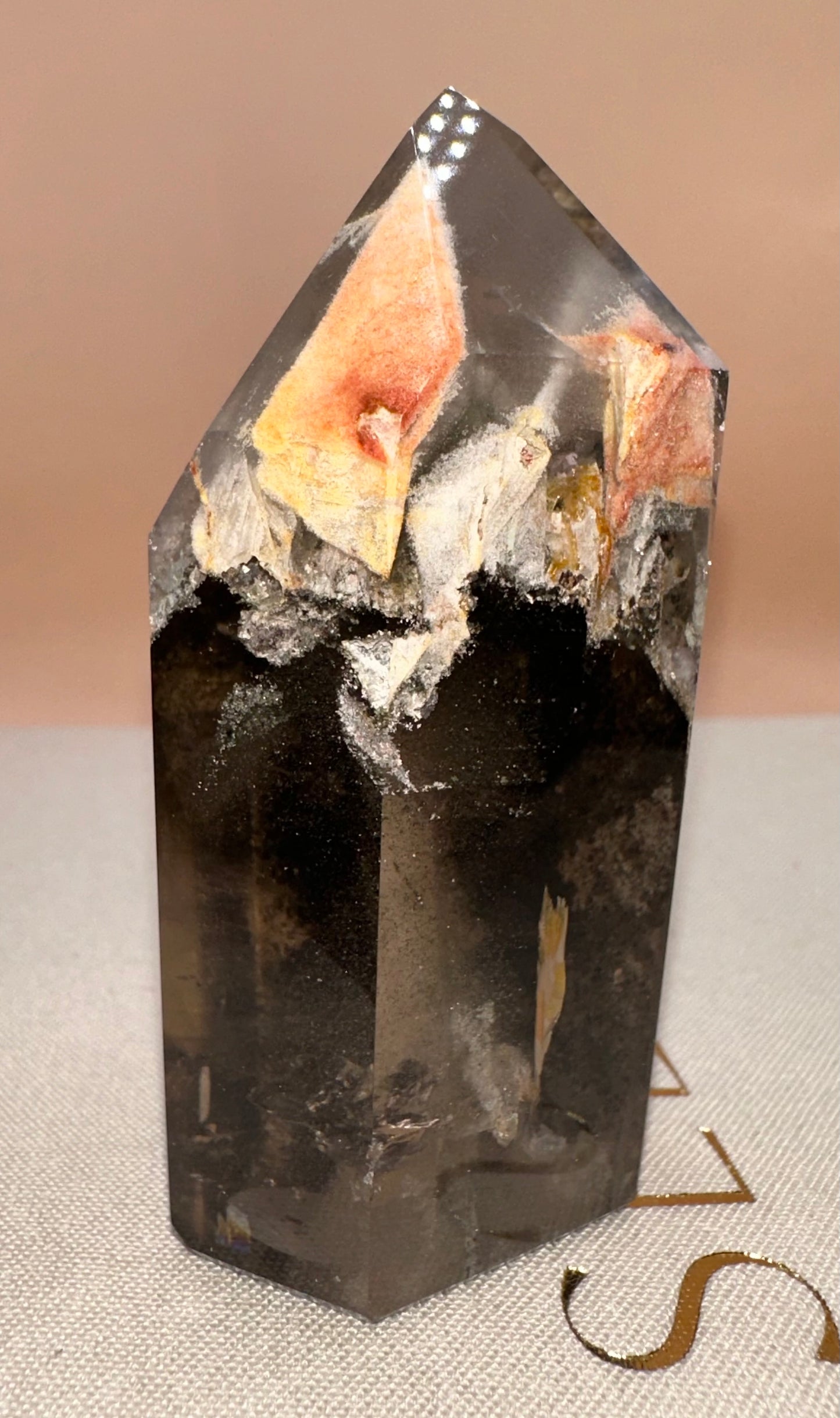 Polished Dark Smokey Lodalite with Inclusions