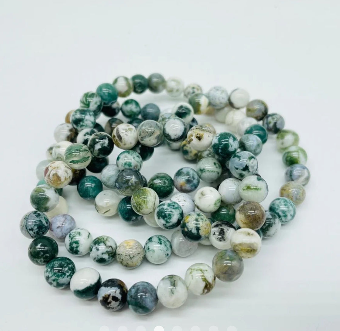 WHITE MOSS AGATE BRACELET