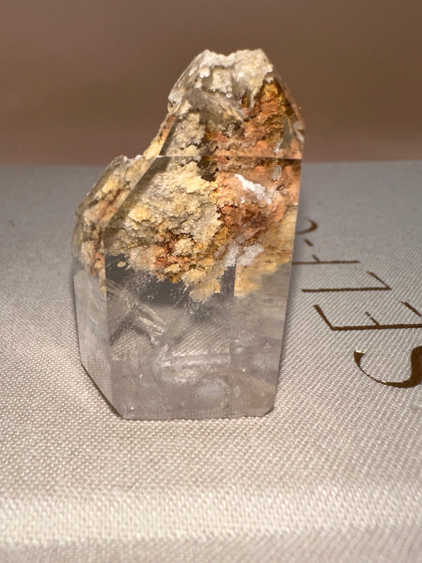 Small Lodalite with red Part Raw Part Polished