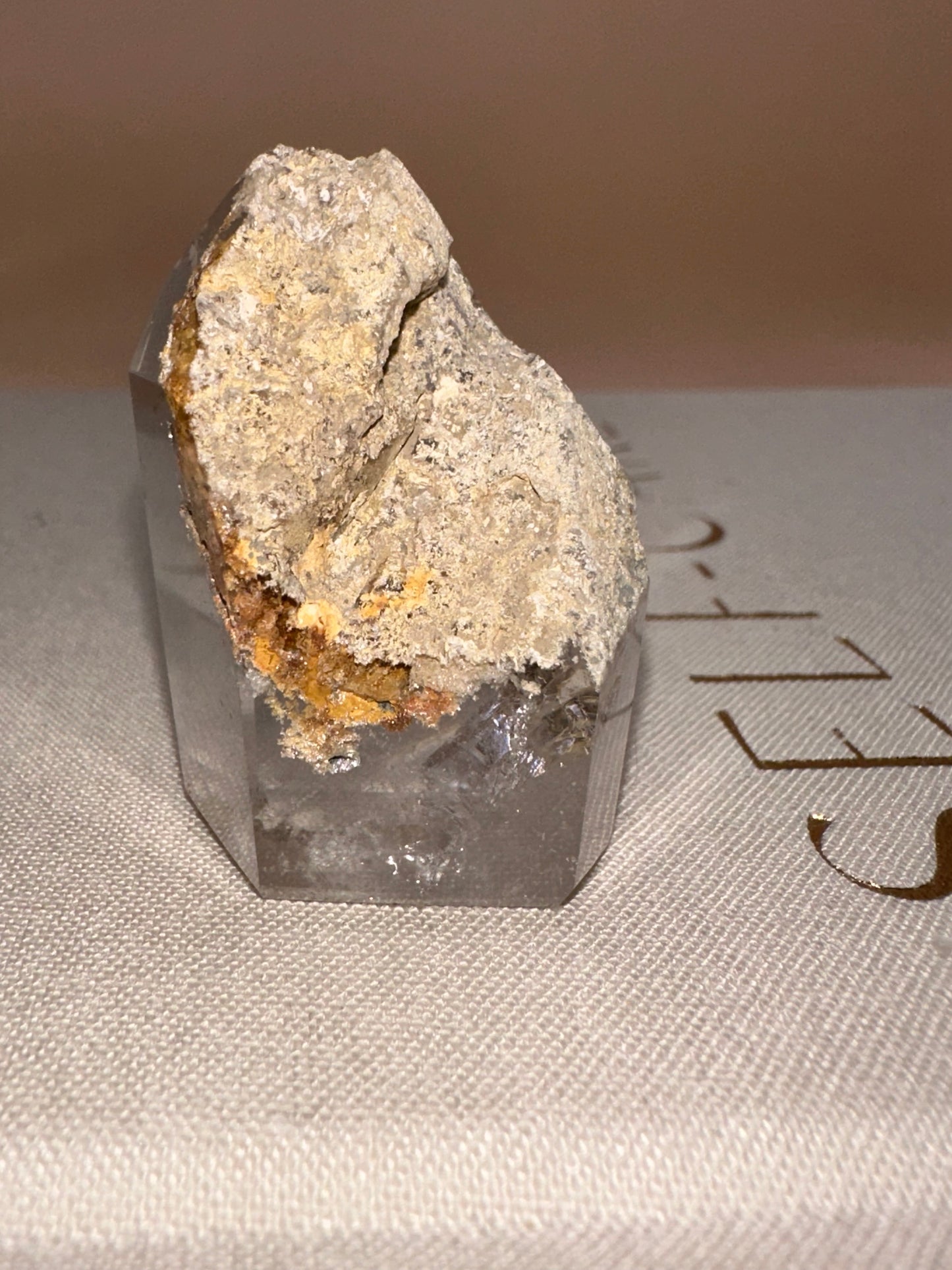 Small Lodalite with red Part Raw Part Polished