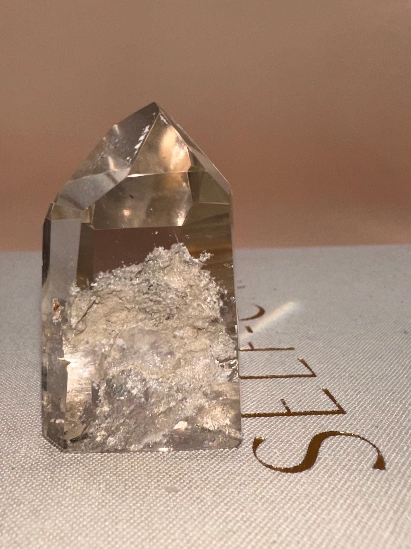 White Lodalite Part Raw Part Polished
