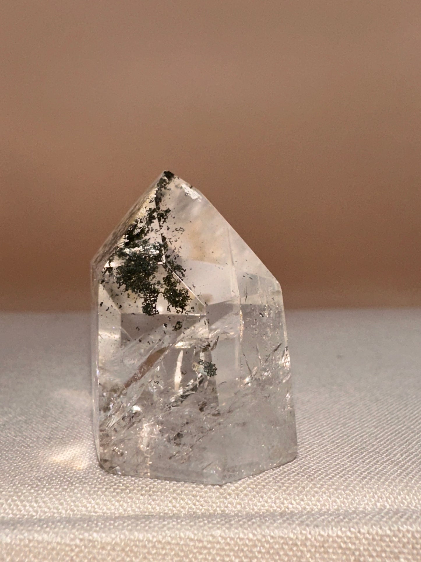 Small Chunky Clear Lodalite With Chlorite Inclusions