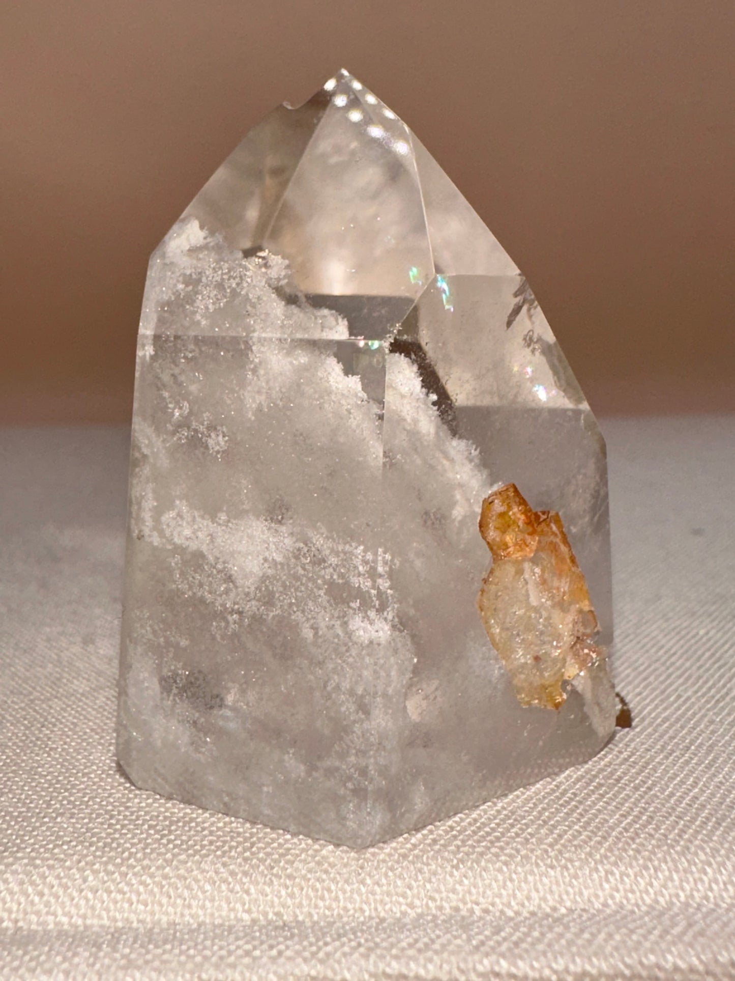 Clear White Lodalite With Iron Inclusion