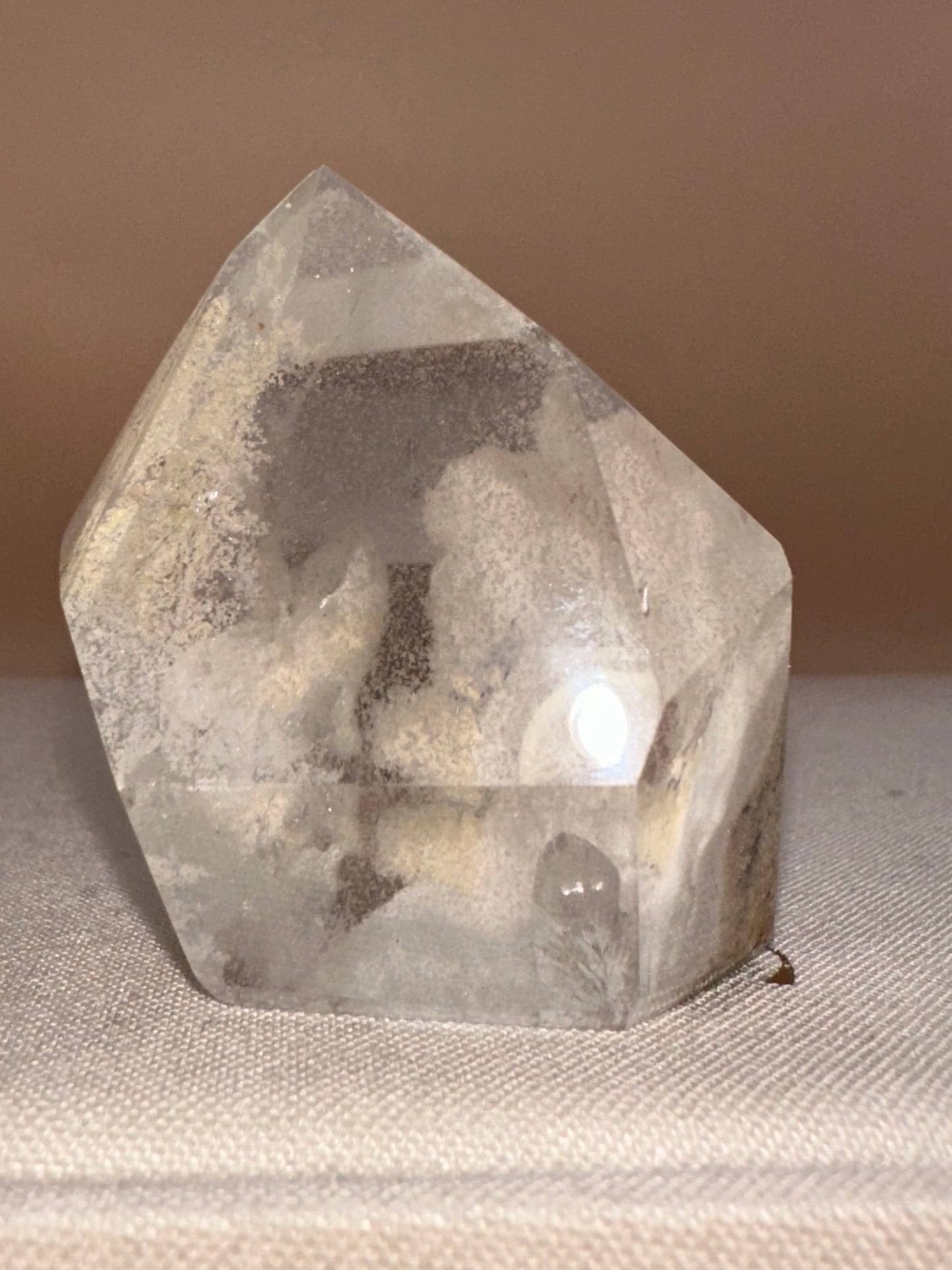 Clear Lodalite unusual shape Polished