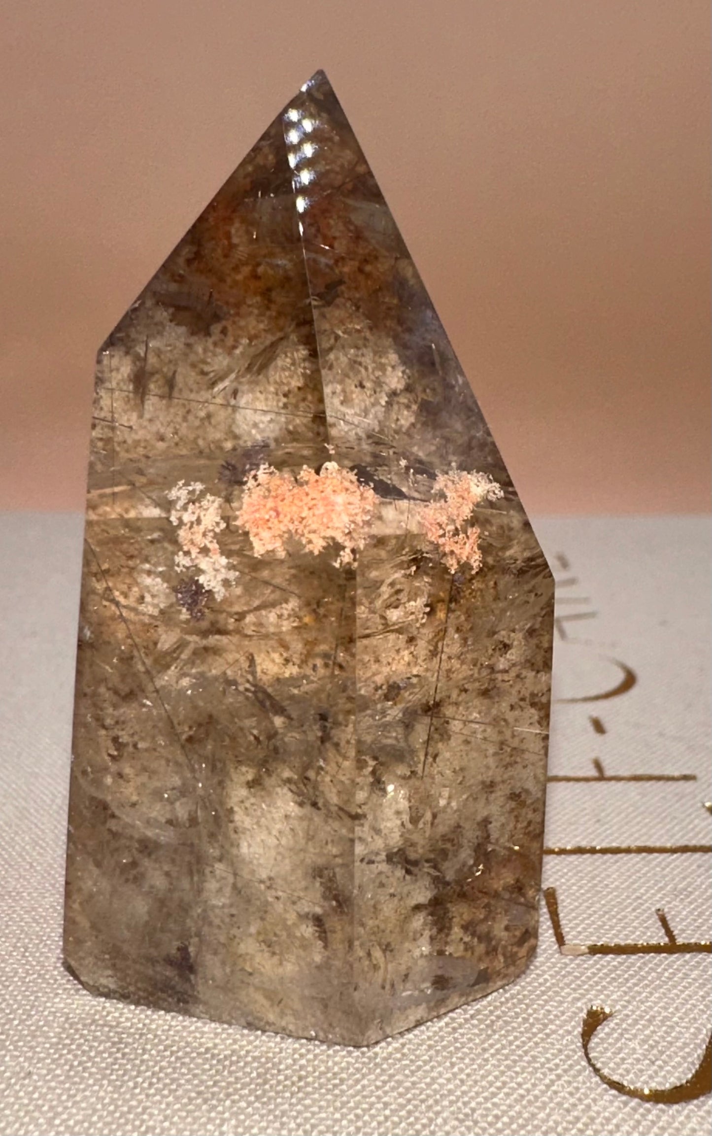 Lodalite with Rutile, Polished Front, Raw Back