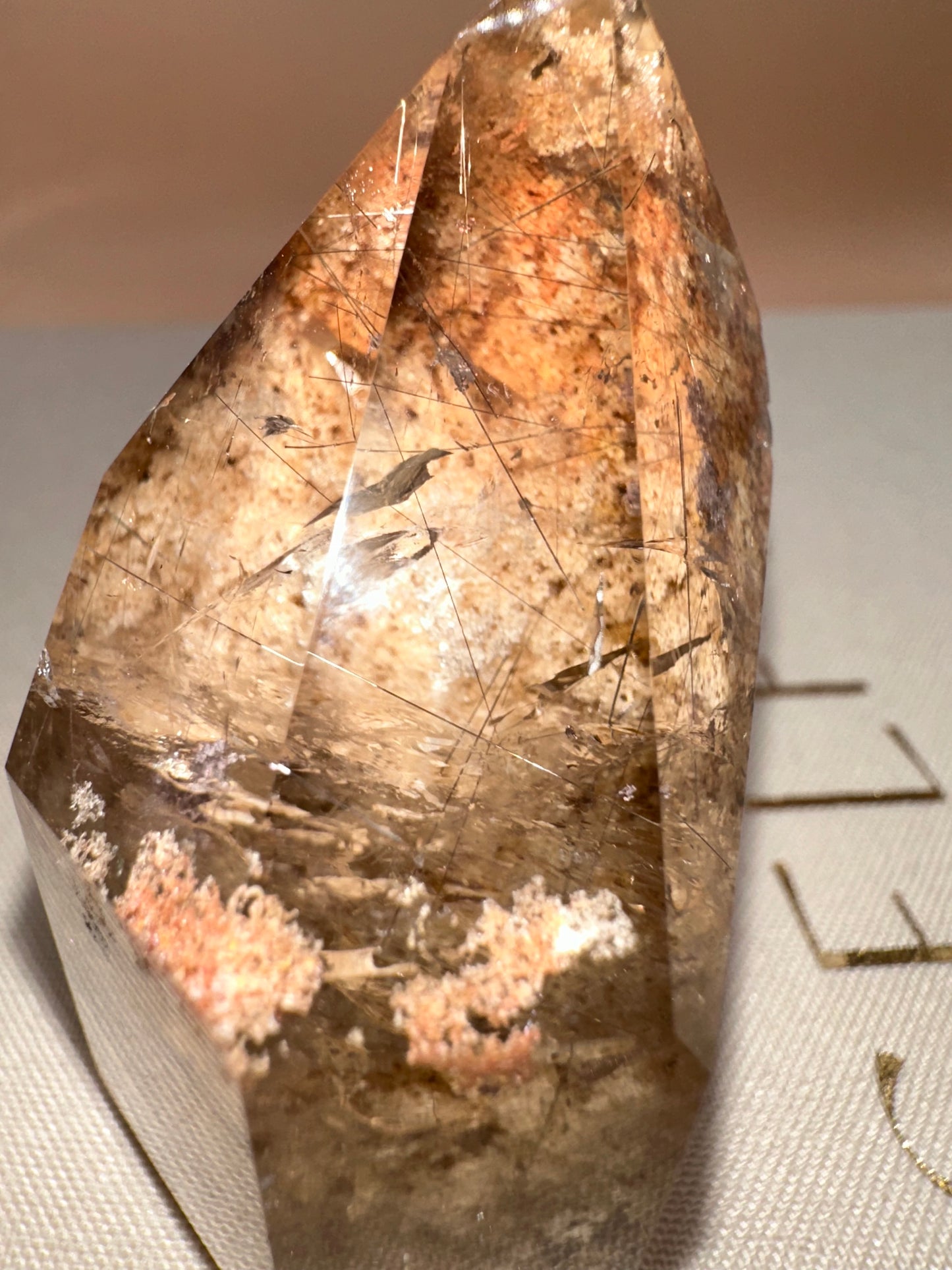 Lodalite with Rutile, Polished Front, Raw Back