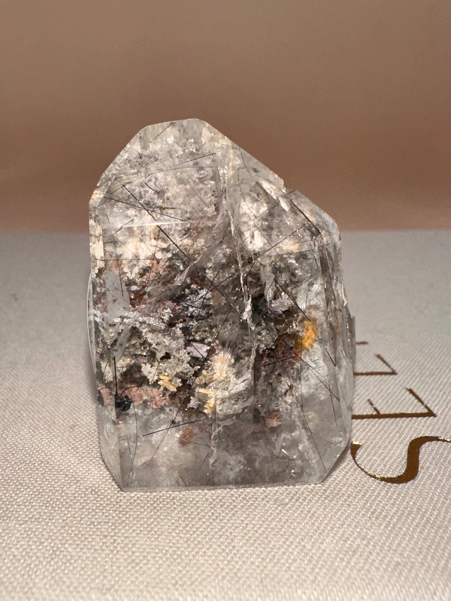 Lodalite With Rutile Part Raw Part Polished