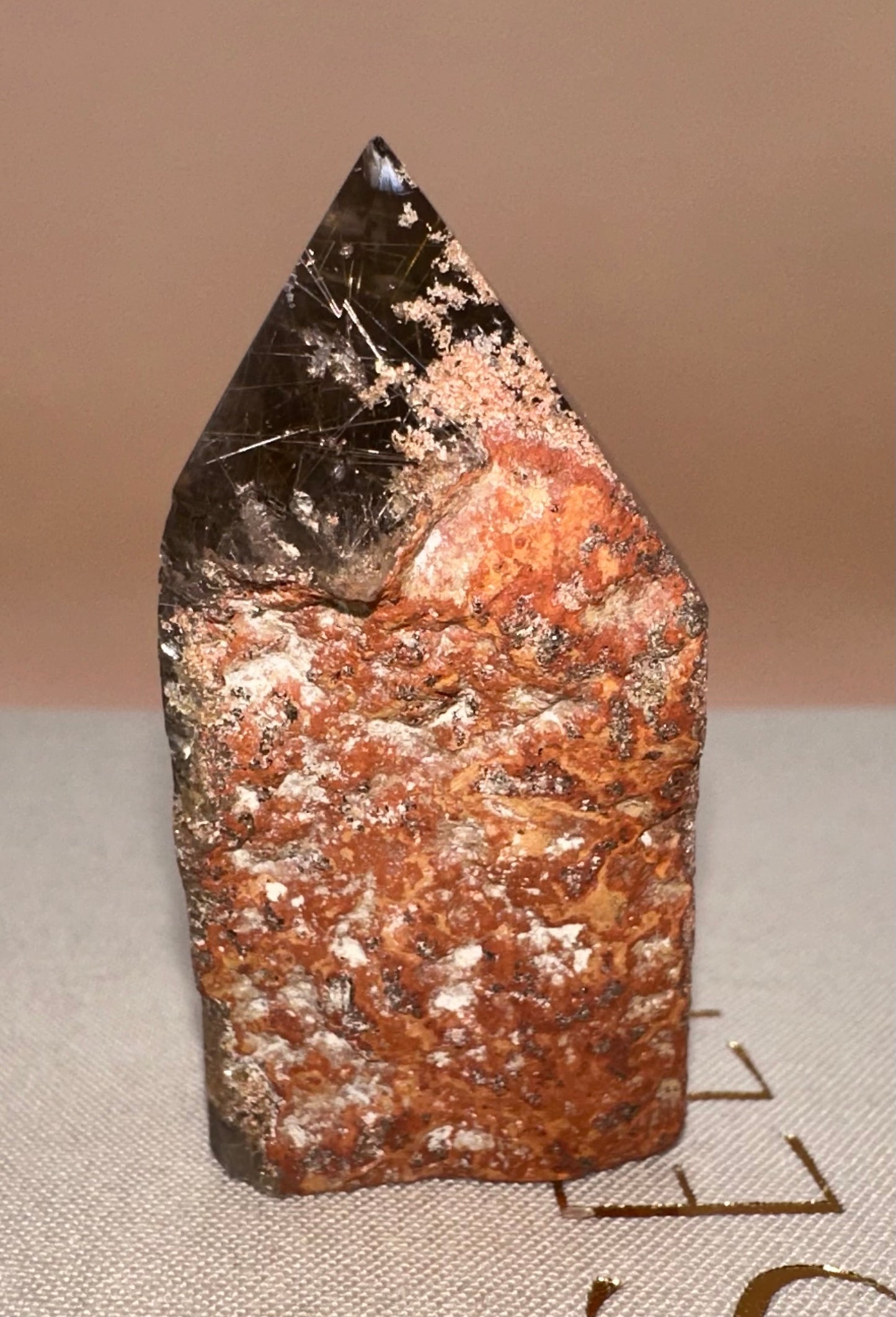 Lodalite with Rutile, Polished Front, Raw Back