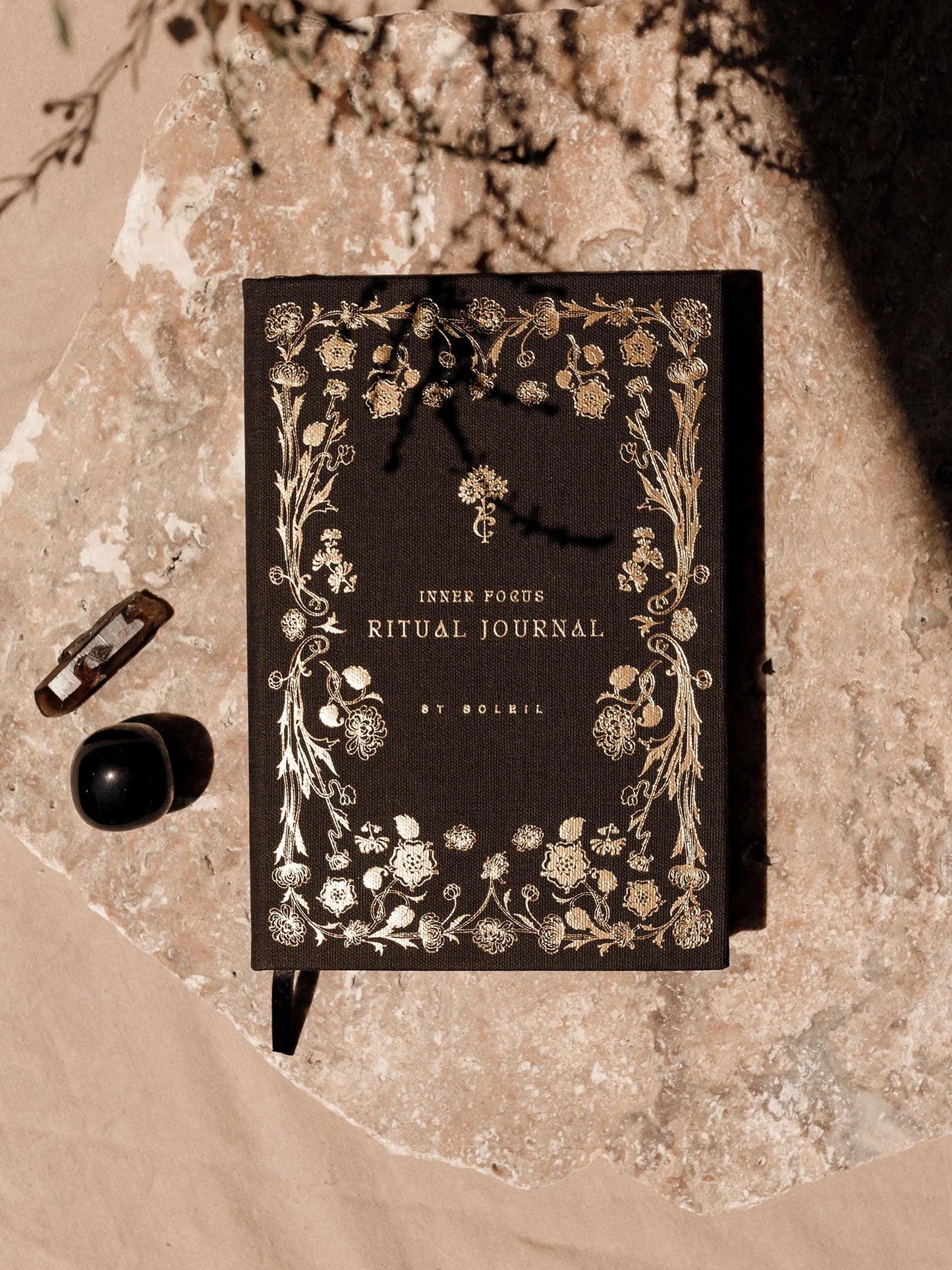 'Inner Focus  Ritual Journal  LINEN {MIDNIGHT BLACK}